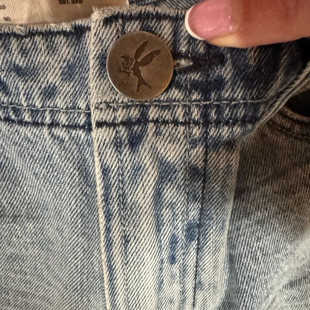 One Teaspoon Long Truckers Mid Waist Relaxed Denim Jorts - Salty Dog Size 26
